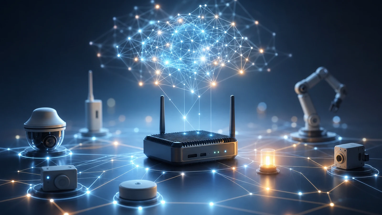Connected IoT devices and abstract neural network visualization