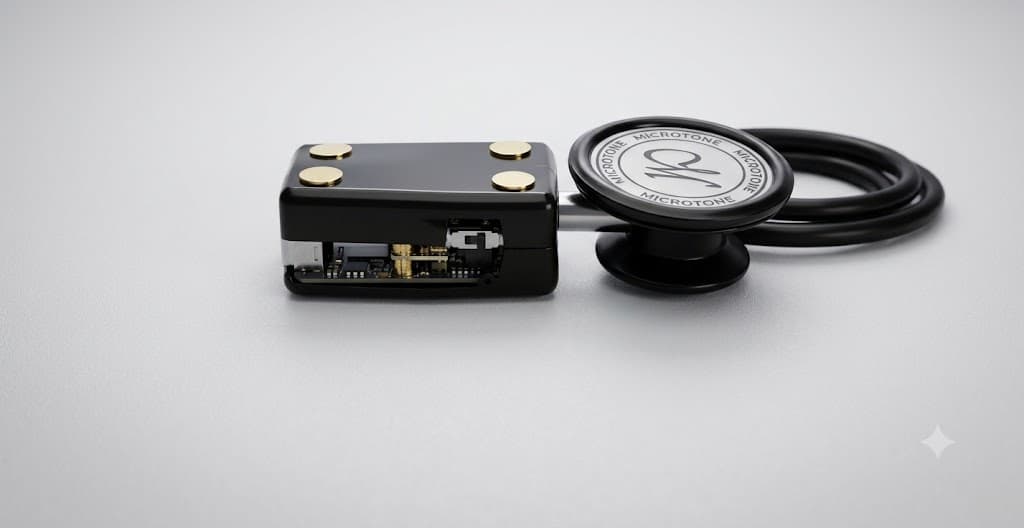 AI-enabled digital stethoscope handheld unit and companion acoustic sensor